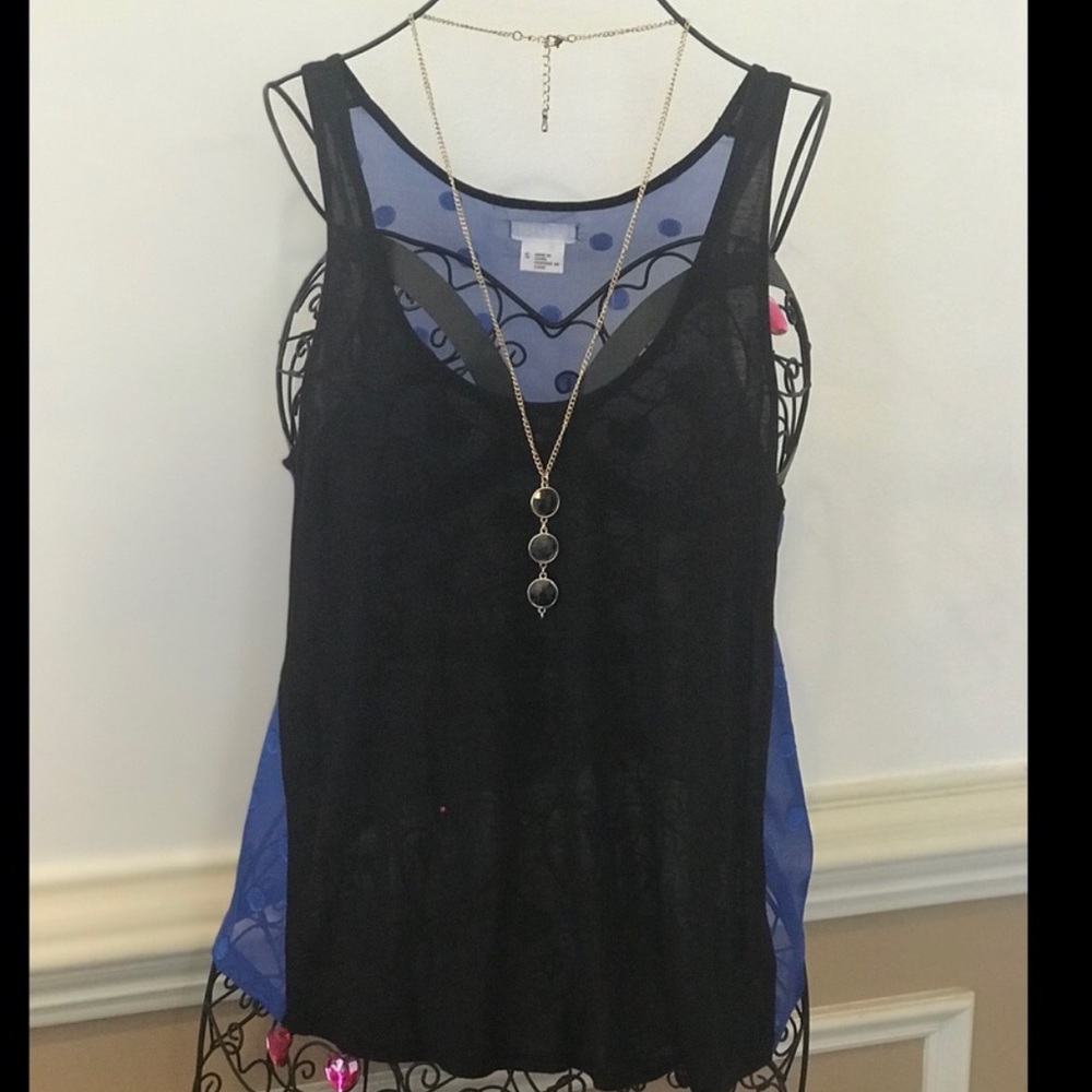 Cooperative sheer two toned sleeveless top - Picture 6 of 8